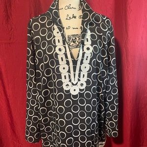 Michael Kors Black & White Sheer Tunic
